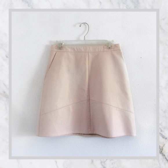 Zara Dresses & Skirts - Zara Light Pink Faux Leather A Line Skirt